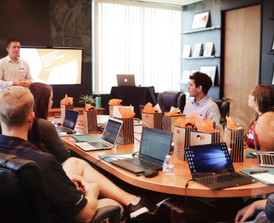 cannabis marketing team in a meeting